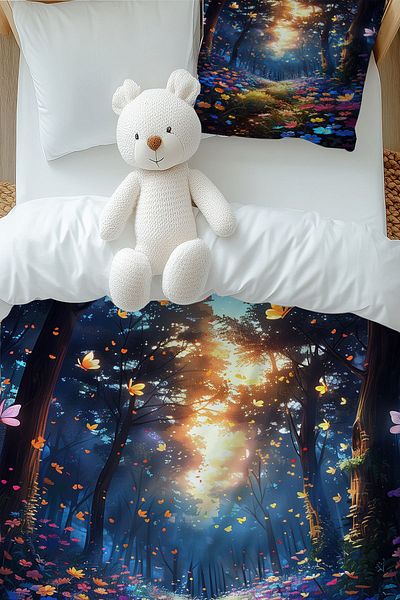 3D ELSE HALI Flower Garden Patterned Single Duvet Cover Set for Girl - with Pillowcase