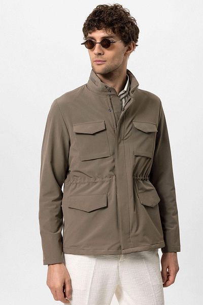 Antioch Khaki Stand Collar Safari Men's Coat