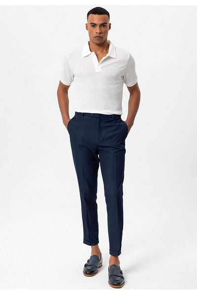 Antioch Men's Polo Neck White Slim Fit T-shirt