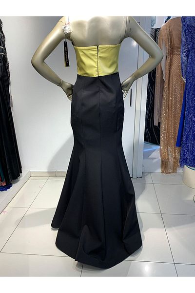 Robes Βραδινό φόρεμα με στράπλες ροζ και χάντρες μακριά φούστα ψαριού
