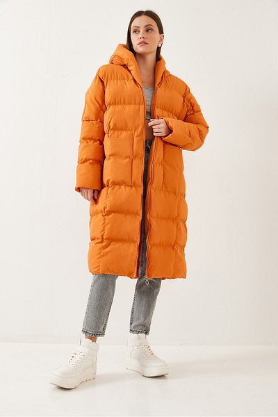 Bianco Lucci Damen-Pufferjacke in Übergröße mit Kapuze und Taschen 3701 60351016