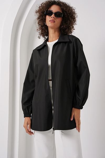 Bigdart 5909 Black Double Colored Seasonal Trench Coat