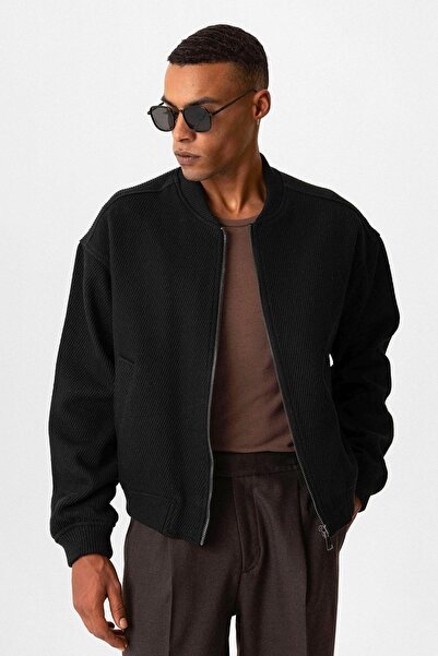 S13 Store Dokulu Oversize Bomber Erkek Mont