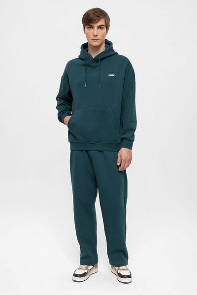 Antioch Green Regular Fit Printed Men's Tracksuit Set