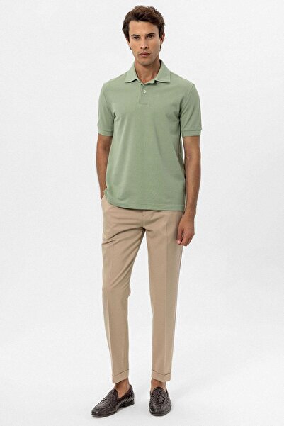 Antioch Light Khaki Polo Neck Men's T-Shirt