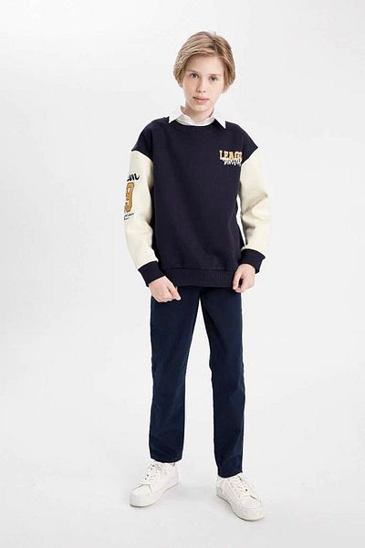 DeFacto Dfc - Boy's Crew Neck Printed Oversize Sweatshirt