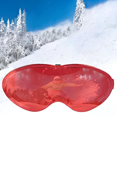 Badem10 Bellasimo Rimless Ski Snow Goggles Can Replace Lens Glass Antifog Sun Snow Goggles Glass Red