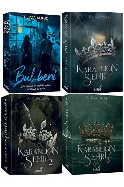 İndigo Kitap Bul Beni + Karanlığın Şehri 1 - 2- 3 Karton Kapak 4 'lü  Set Bey...