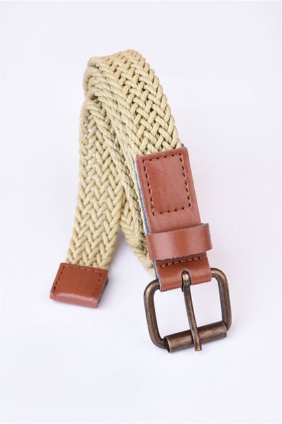 Antioch Beige Thin Knitted Men's Belt