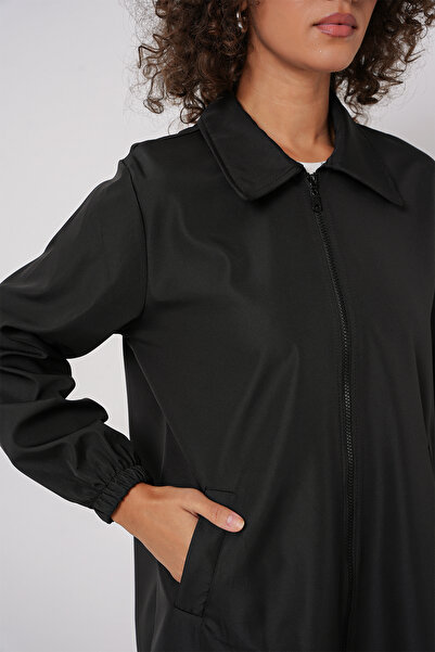 Bigdart 5909 Çift Renkli Mevsimlik Trençkot  Siyah