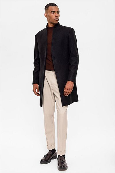 Antioch Black Judge Collar Men's Coat