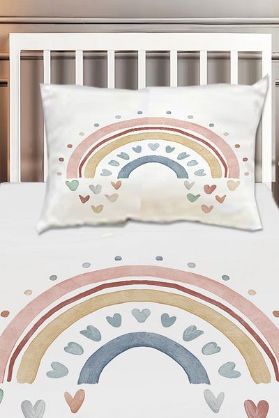 Else Halı Rainbow Boho Patterned Girl's Decorative Printed Bedspread