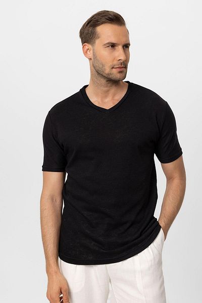 Antioch Men's V-Neck Black Basic T-shirt