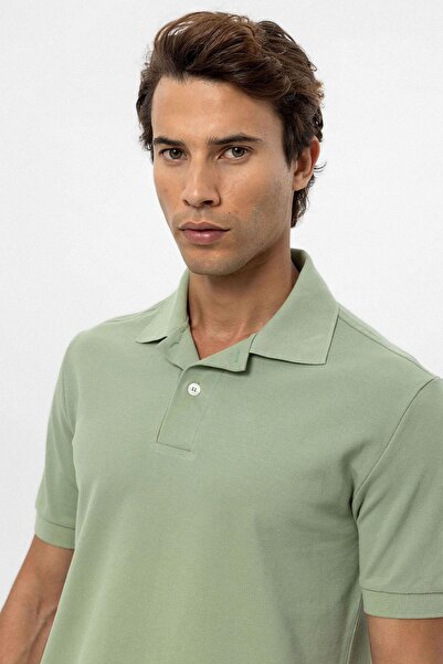 Antioch Light Khaki Polo Neck Men's T-Shirt