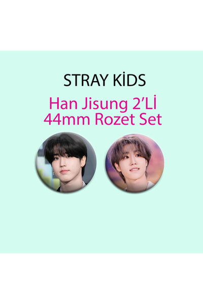 Nemika Stray Kids SKZ Han Jisung 2 adet 44mm Buton Rozet - İğneli Çanta Süsü