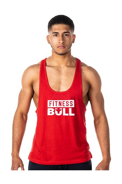 Ghedto Fitness Bull Gym Tank Top Sports Tank Red