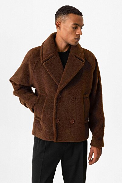 Antioch Kahve Kruvaze Crop Fit Erkek Mont
