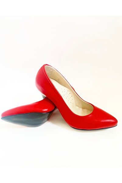stok83 Women's Red Genuine Leather Stiletto