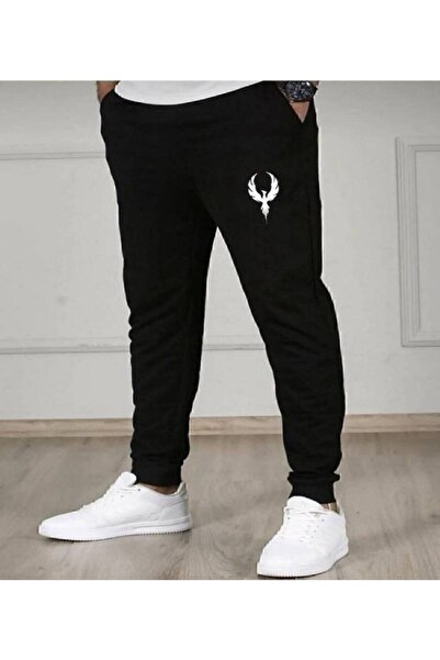 dk defne ky ANKA KUŞУЧорні чоловічі штани-джоггери slim fit з принтом