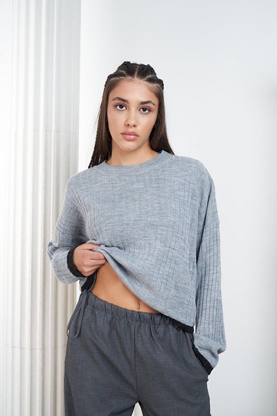 citycenterfashion Pulover de damă cu model în dungi cu nervuri cty-abr-7342