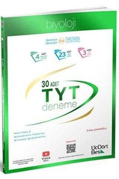 Üç Dört Beş Yayıncılık TYT BİYOLOJİ 30 DENEME ÜÇDÖRTBEŞ YAYIN