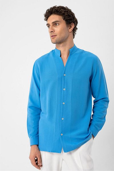 Antioch Saks Judge Collar Long Sleeve Men's Shirt