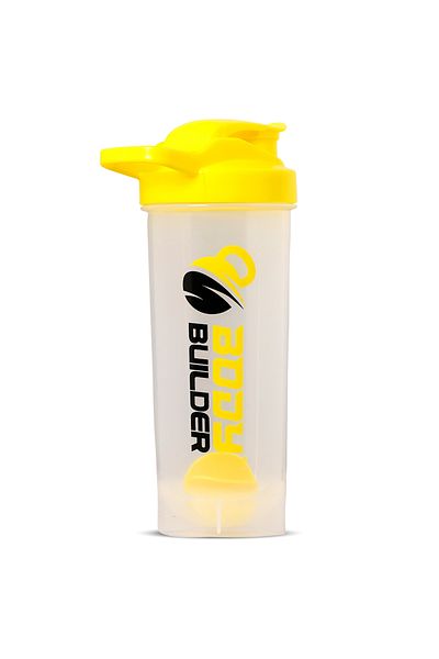 Body Builder Shaker, Transparent - yellow, 700 Ml
