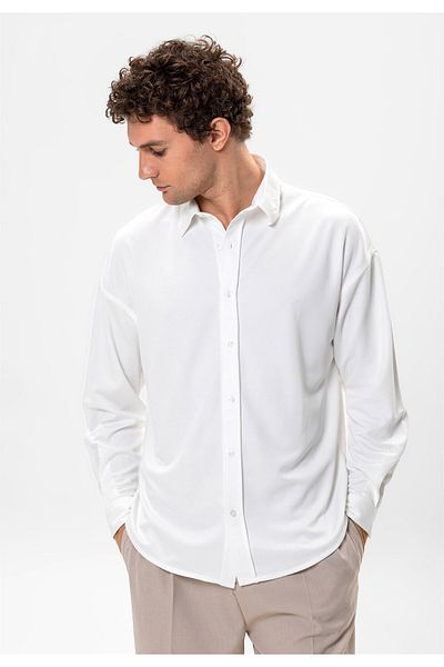 Antioch Ecru Oversize Classic Men's Shirt