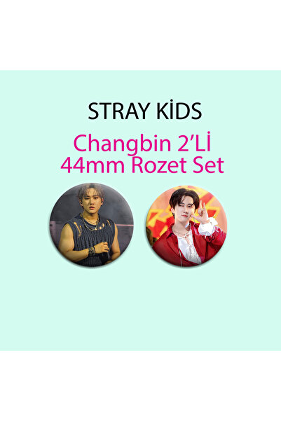 Nemika Stray Kids SKZ Changbin 2 adet 44mm Buton Rozet - İğneli Çanta Süsü