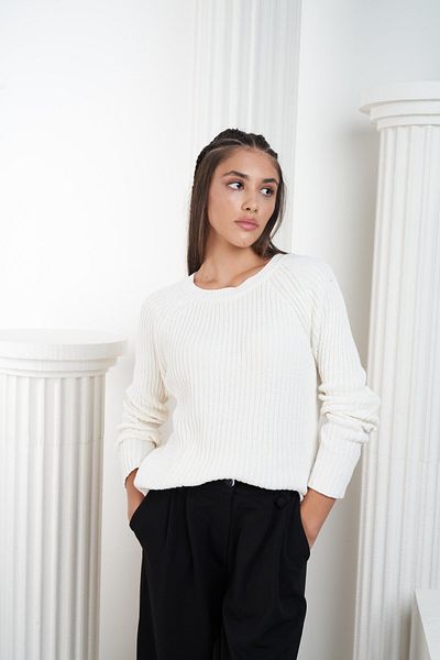 citycenterfashion Γυναικείο πλεκτό πουλόβερ με μοτίβο βαμβακερό λαιμόκοψη cty-abr-7336