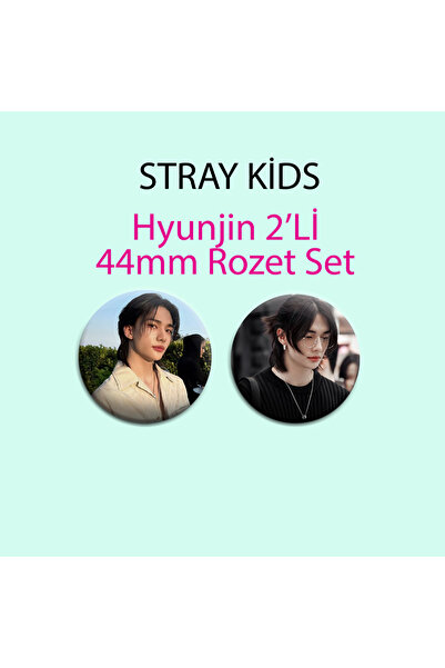 Nemika Stray Kids SKZ Hyunjin 2 adet 44mm Buton Rozet - İğneli Çanta Süsü
