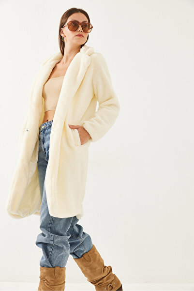 Bianco Lucci Dámský plyšový kabát s podšívkou do kapsy 2427 60351029