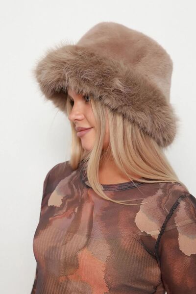 REMSA Kadın Peluş Bucket Kalpak Şapka RKŞ-14 Vizon