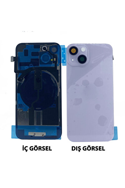 Teknonet İphone 14 Plus Uyumlu Kamera Camlı Batarya Kapağı Magsafe Flex - Mor