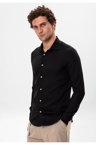 Antioch Black Slim Fit Men's Shirt