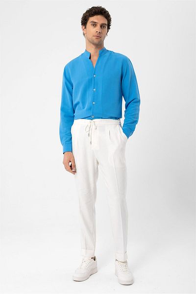 Antioch Saks Judge Collar Long Sleeve Men's Shirt