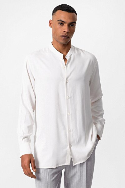 Antioch Ecru Men's Shirt - High Collar, Regular Fit