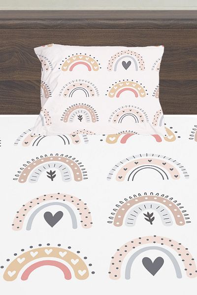 Else Halı Colorful Boho Rainbows Patterned Girl's Single Pillowed Sheet Set 100X200 cm