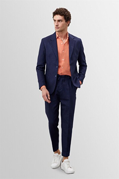 Antioch Navy Blue 100% Linen Men's Blazer Jacket