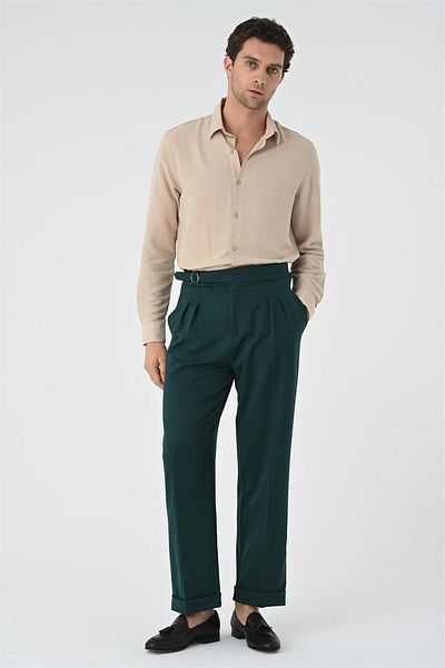 Antioch Light Beige Long Sleeve Men's Shirt