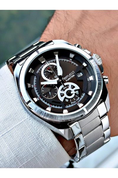 Ferrucci Silver Color Steel Band Men's Wrist Watch 032731
