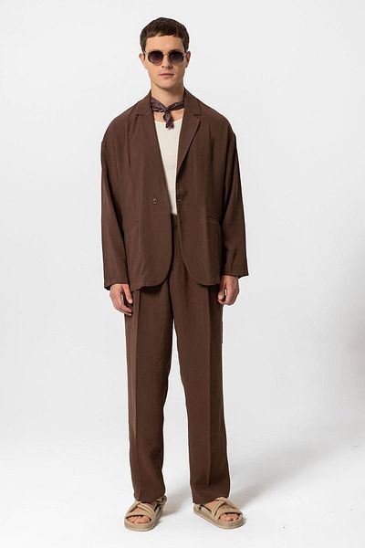 Antioch Brown Oversize Unlined Men's Blazer Jacket