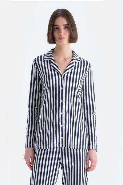 Eros 33600 Γυναικείο σετ πιτζάμες με μακρύ μανίκι σε μπλε ναυτικό χρώμα και κ...