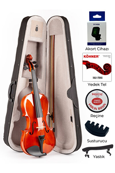 MARCİA 4/4 Tam Boy Keman Seti (EKSİKSİZ TAM SET)