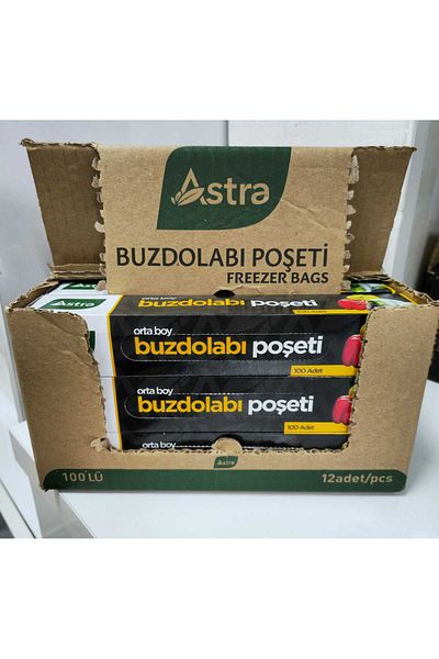 Astra Medium Size 100 Refrigerator Bags - 12 Pack
