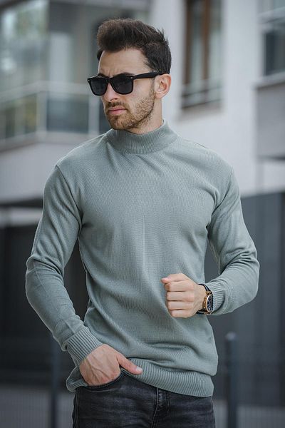 Oksit Seka 815 Cotton Slim Fit Men's Half Fisherman Sweater