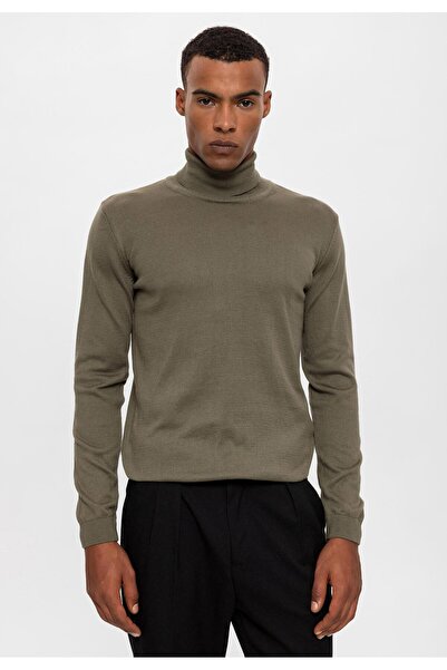 Antioch Light Khaki Full-Necked Men's Knitwear