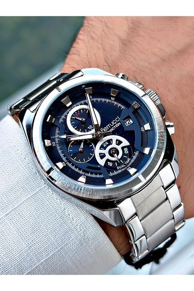 Ferrucci Silver Color Steel Band Men's Wrist Watch 03273
