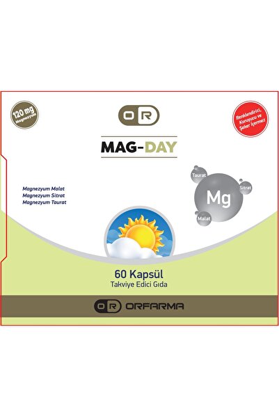 ORFARMA Gündüz Magnezyum Kompleks Malat-Taurat-Sitrat 60 Tablet