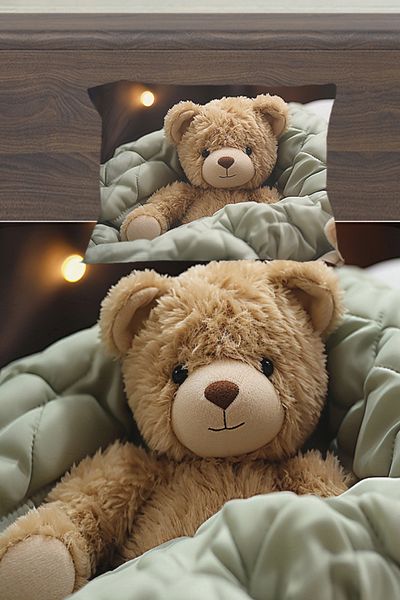 Else Halı Teddy Bear Patterned Girl's Single Pillowed Sheet Set 100X200 cm